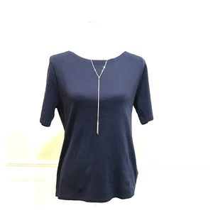 J. Crew short sleeve Navy Blue knit top XL